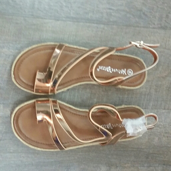 Festival Rose Gold Gladiator Sandals 8 - Picture 1 of 8
